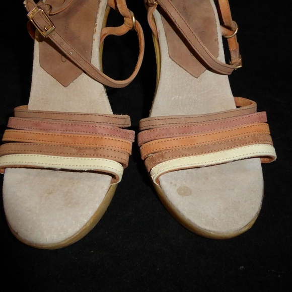 Vtg 70’s Be-Hi Famolare ITALY Wavy Wedge Sandals - Picture 7 of 13